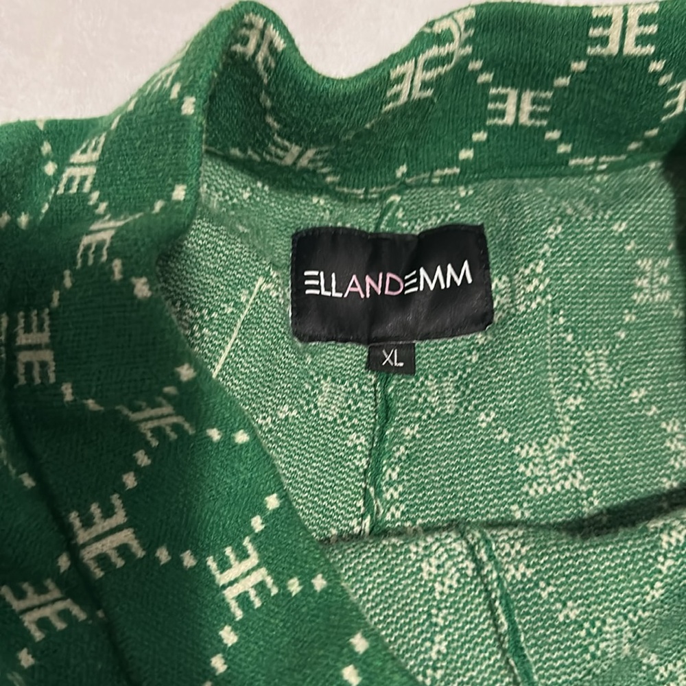 Ellandemm Green Monogram Knit Shorts - Picture 2 of 5